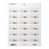 Blush Pink Rose Blank DIY Print Trouwadres Etiket (Full Sheet)