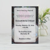 Blush Pink Rose Bouquet Rustic Wedding Invite Kaart (Staand voorkant)