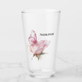 Blush Pink Rose Butterfly   Glas (Voorkant)