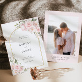 Blush Pink Rose Floral Arch Wedding Save the Date