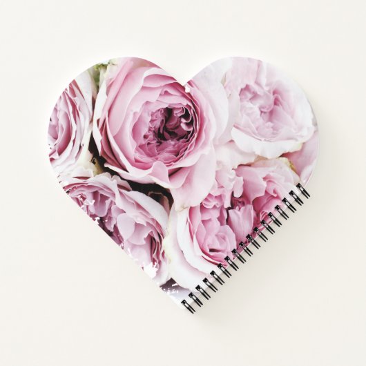 Blush Pink Rose Floral Heart Elegant Spiral Notebo Notitieboek (Achterkant)