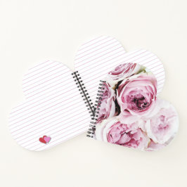 Blush Pink Rose Floral Heart Elegant Spiral Notebo Notitieboek