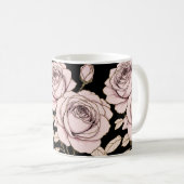 Blush Pink Rose Floral Mug (Devant droit)