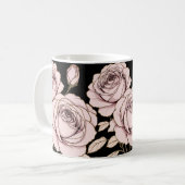 Blush Pink Rose Floral Mug (Devant gauche)