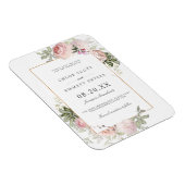 Blush Pink Rose Floral Save the Date Magneet (Rechterzijde)