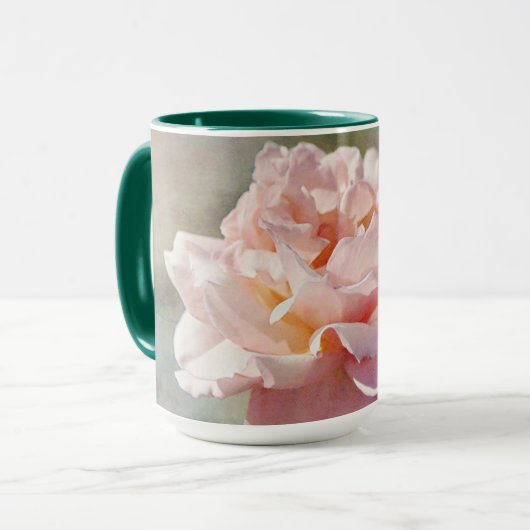 Blush Pink Rose Flower Art Mok Cup (Voorkant links)