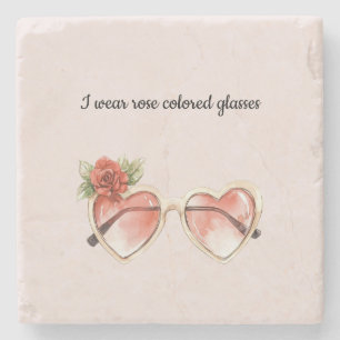 Blush Pink Rose Gekleurde Zonnebril Stenen Onderzetter