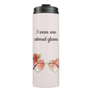 Blush Pink Rose Gekleurde Zonnebril Thermosbeker