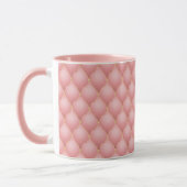 Blush Pink Rose Gold Diamond Tufted Coffes Mug (Gauche)