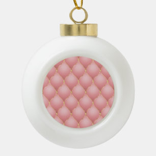 Blush Pink Rose Gold Diamond Tufted Patroon Keramische Bal Ornament