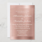 Blush Pink - Rose Gold Elegant Wedding Invitation (Devant)