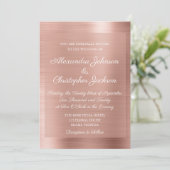 Blush Pink - Rose Gold Elegant Wedding Invitation (Debout devant)