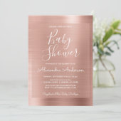 Blush Pink - Rose Gold Foil Baby shower Invitation (Debout devant)