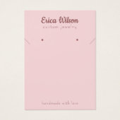 Blush Pink Rose Gold Ketting Earring Display kaart (Voorkant)