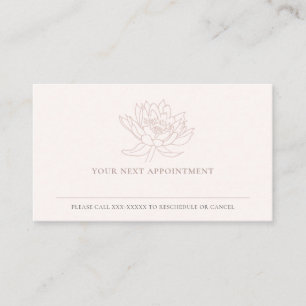 BLUSH PINK ROSE GOLD LOTUS FLORAL APPOINTINTUS VISITEKAARTJE