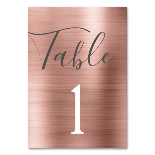 Blush Pink - Rose Gold Metallic Numéro de table (Par défaut)