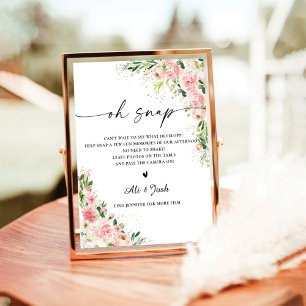 Blush Pink Rose Gold Oh Snap Sign Reclamebord Met Voetstuk
