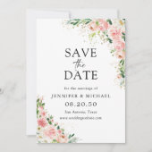 Blush Pink Rose Gold Save The Date Kaart (Voorkant)