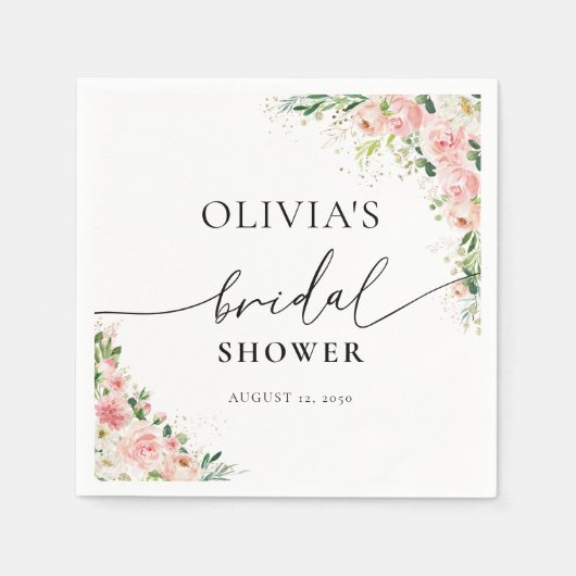 Blush Pink Rose Gold Vrijgezellenfeest servet (Voorkant)