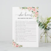 Blush Pink Rose Gold Vrijgezellenfeest spel (Staand voorkant)