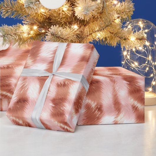 Blush Pink Rose Gold Zebra Print Cadeaupapier (Feestdagen)