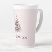 Blush Pink Rose Goud Witte Kerstboom Latte Mok (Rechterhoek)