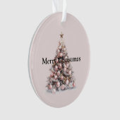 Blush Pink Rose Goud Witte Kerstboom Ornament (voorkant)