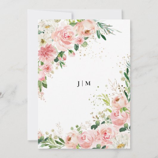 Blush Pink Rose Hexagon Save The Date Cards (Achterkant)