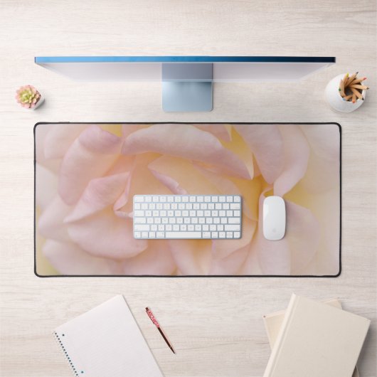 Blush Pink Rose Petals Art Desk Mat Pad (Kantoor 1)