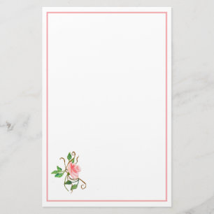 Blush Pink Rose Stationery Briefpapier