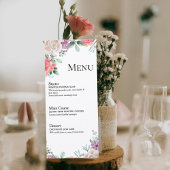 Blush Pink Rose Wedding Menu Card