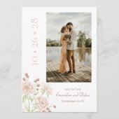 Blush Pink Rose Wedding Modern Save the Date Kaart (Voorkant)