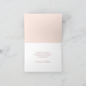Blush Pink Rose Wedding Thank You Note Card (Binnen)