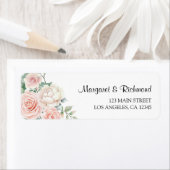 Blush Pink Roses Elegant Wedding Retour Adres Etiket (Insitu)