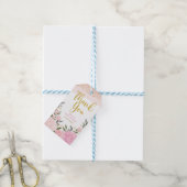 Blush Pink Roses Goud Glitter Dank u Cadeaulabel (Met Touw)