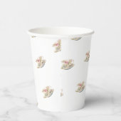 Blush Pink Roses Vrijgezellenfeest Tea Papieren Bekers (Rechts)