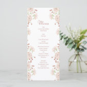 Blush Pink Roses Wedding Menus (Debout devant)