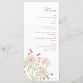 Blush Pink Roses Wedding Modern Menus (Devant)