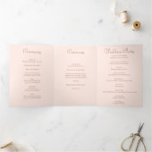Blush Pink Roses Wedding Programs Drieluik Programma (Binnen)