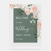 Blush Pink Roses Wedding Transparent Acryl Bord (Voorkant)