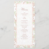 Blush Pink Roses Wedding Vintage Menus (Devant)