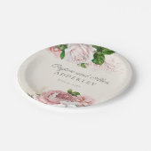 Blush Pink Rozen Floral Wedding Papieren Bordje (Gekanteld)