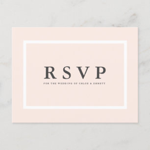 Blush Pink RSVP-Briefkaart met maaltijdopties Uitnodiging Briefkaart