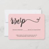 Blush Pink RSVP sans mailing Siège réservé (Devant)