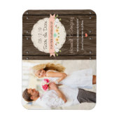Blush Pink Rustic Floral Boho Save the Date Magneet (Verticaal)