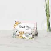 Blush Pink Safari Baby shower dank u Bedankkaart (Voorkant)