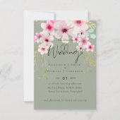Blush Pink Sage Floral Weddenschap budget (Voorkant)