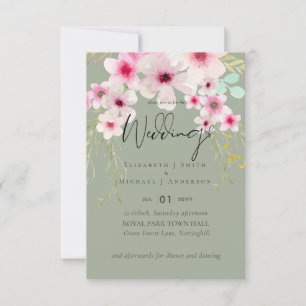 Blush Pink Sage Floral Weddenschap budget