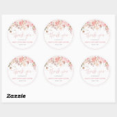 Blush Pink Script Baby Shower Thank You Ronde Sticker (Vel)