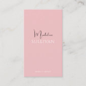 Blush Pink Script Logo Modern Visitekaartje (Voorkant)